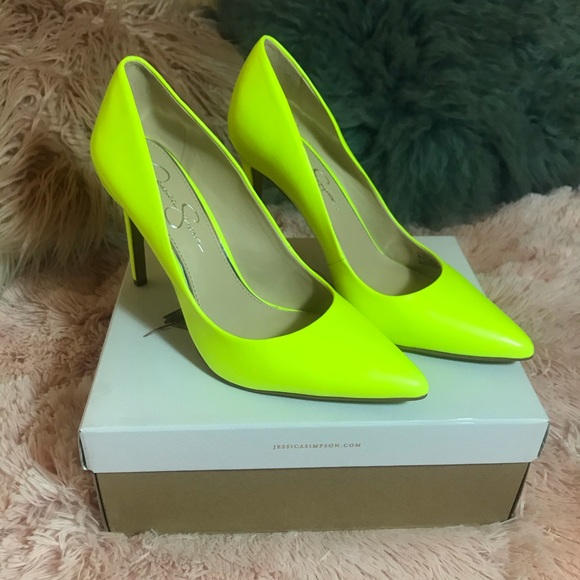 fluorescent green heels
